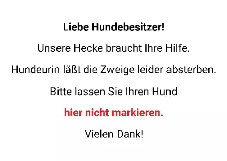 Tierschild Hunde Hundeurin läßt Zweige absterben Bild